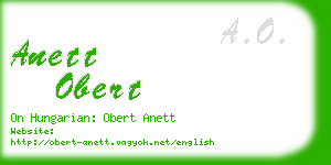 anett obert business card